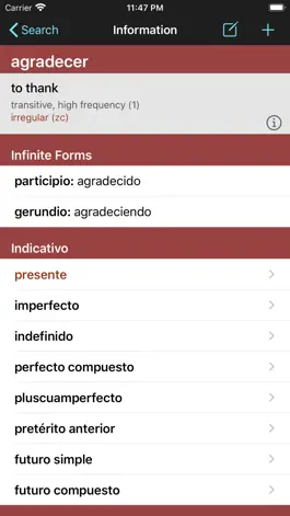 Game screenshot Spanish Verbs & Conjugation apk
