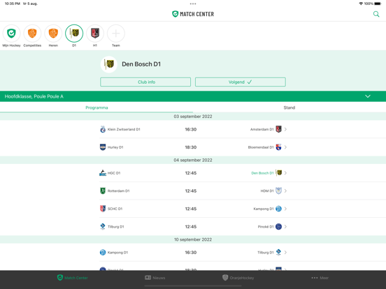 hockey.nl iPad app afbeelding 1