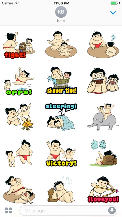 Sumo Dad And Son English Stickers