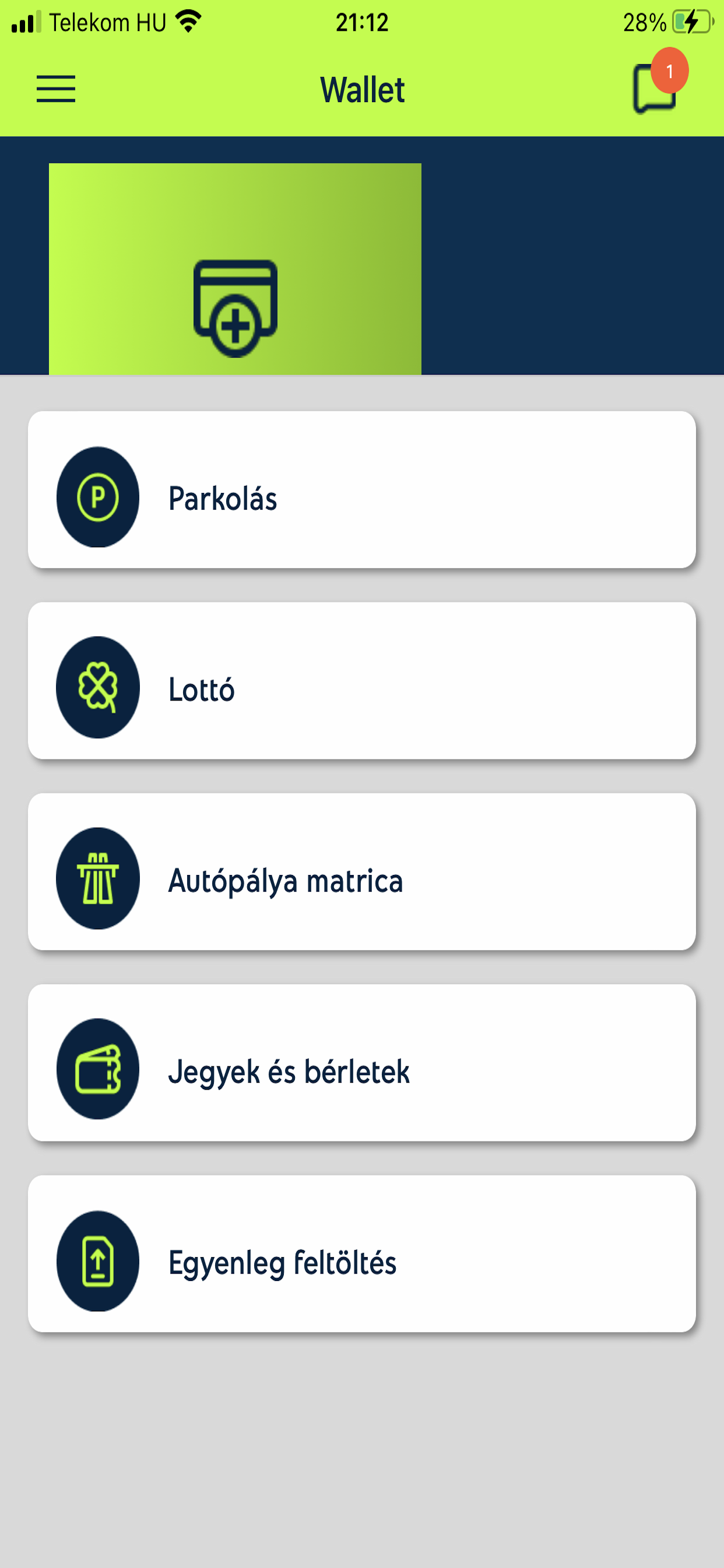 Yettel Wallet