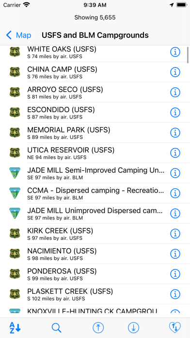 USFS & BLM Campgrounds Screenshot