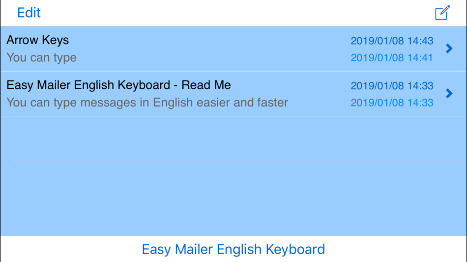 #4. Easy Mailer English Keyboard (iOS) By: 4us