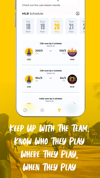 Chennai T20 Cricket Fan App Screenshot