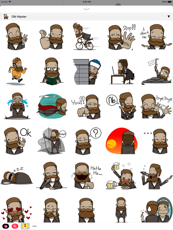 Hipster Stickers & Emojis iPad screenshot 2 - Stickers app