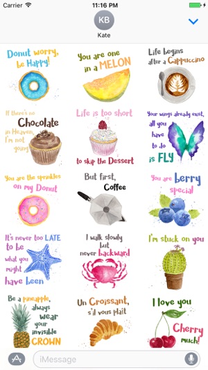 Funny Quotes Stickers Watercolor by Maraquela(圖2)-速報App