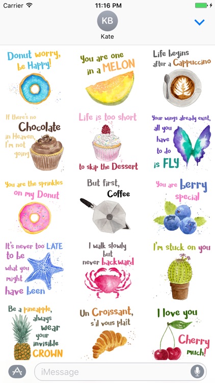 Funny Quotes Stickers Watercolor by Maraquela