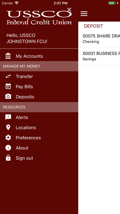USSCO’s goDough® MobileBanking Screenshot
