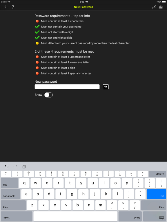 Specops Password Reset iPad screenshot 4 - Business app