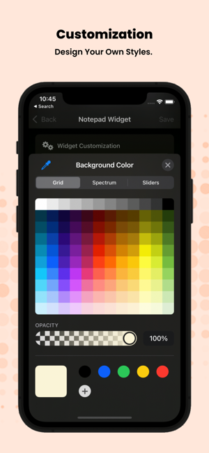 Combo Widget - Screenshot ng Sticky Notes