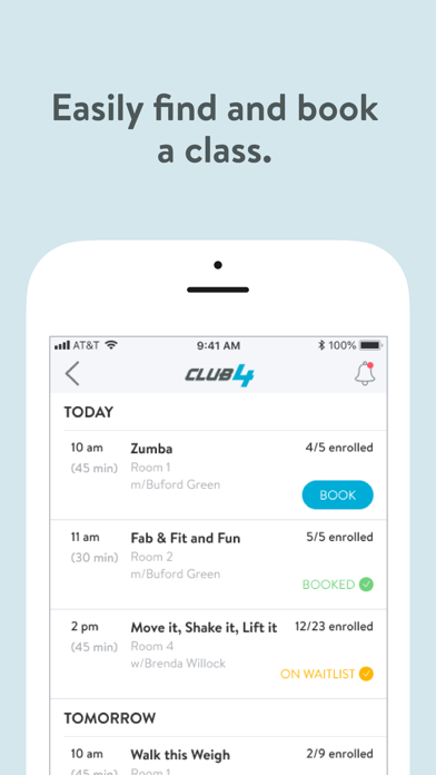 CLUB4 App Screenshot