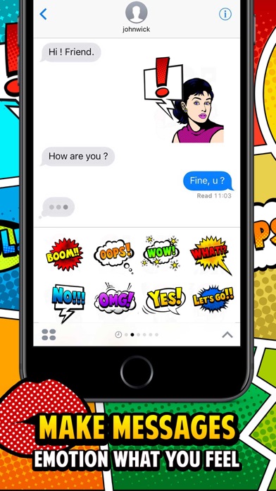 Pop Art Chat Stickers for iMessage Screenshot 2 - AppWisp.com Pop Art Chat Stickers for iMessage Screenshot 2 - AppWisp.com
