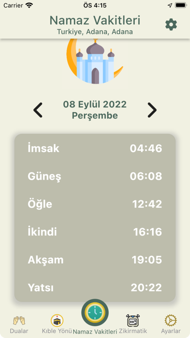 Ezan Saati - Zikirmatik, Kıble Screenshot