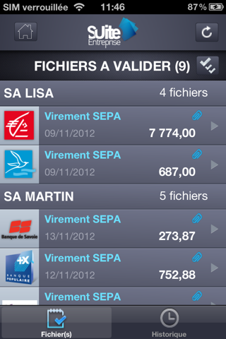 Suite Entreprise Mobile Banque de Savoie screenshot 3