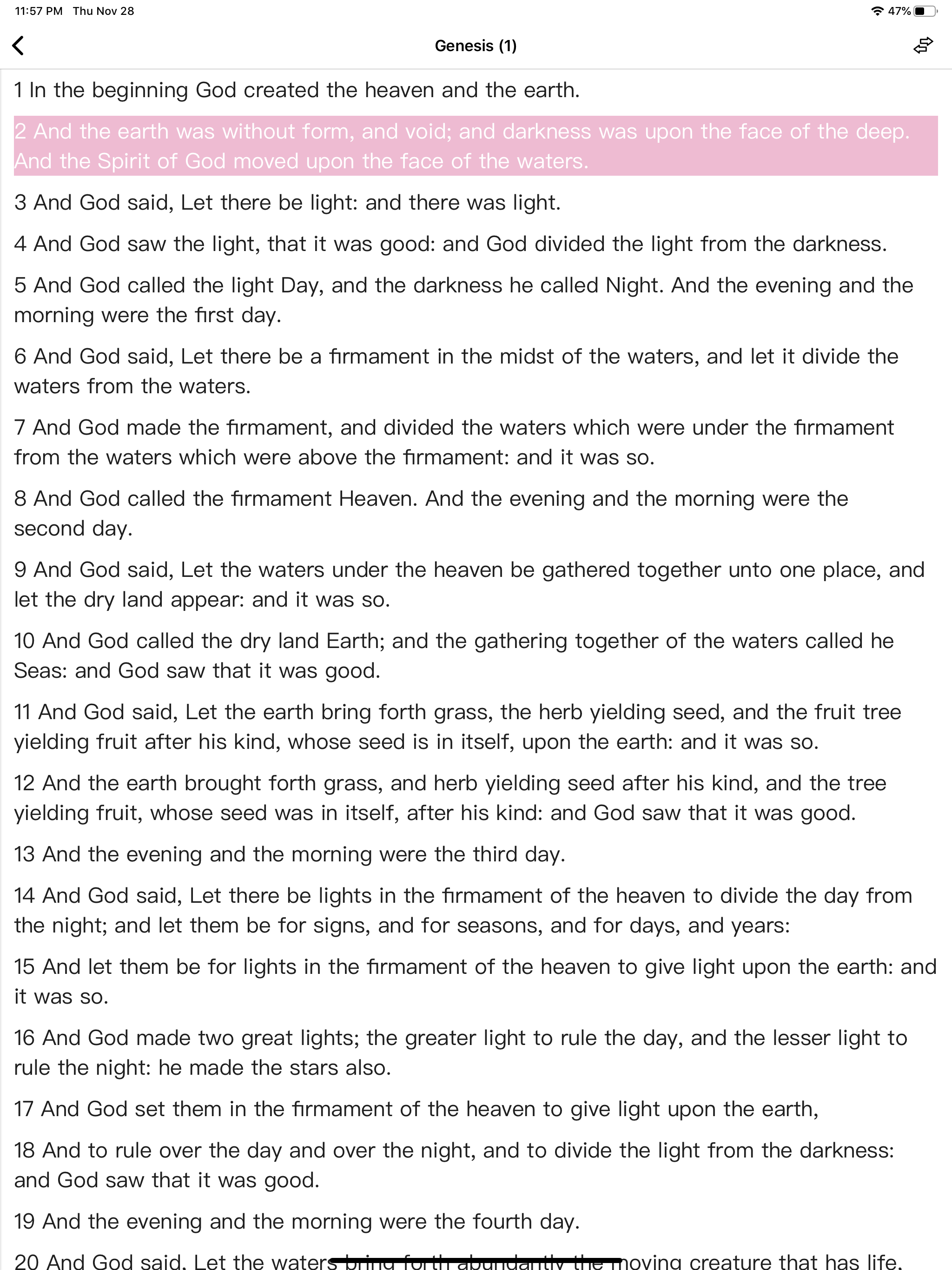 Holy Bible + Daily Verse