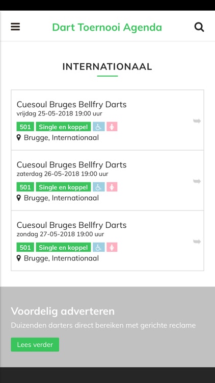 Dart Toernooi Agenda