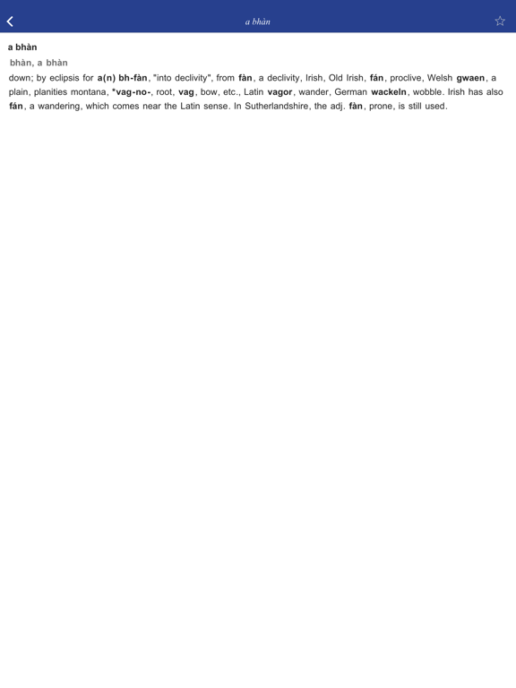 Screenshot #5 pour Gaelic etymology dictionary