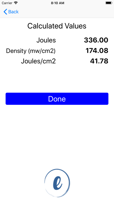 Screenshot #2 pour Epoch Lasers Power Calculator
