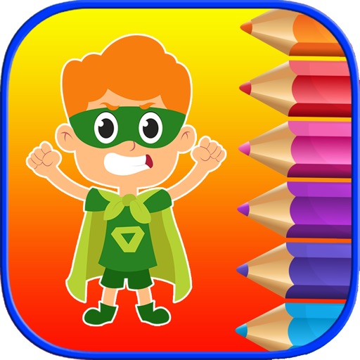 Superhero Coloring Book Pages - Learn to Painting Icon