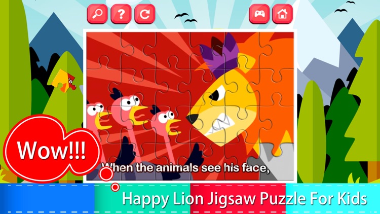 The lion cartoon jigsaw puzzle games