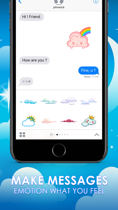 Screenshot #2 pour Cloud Sticker Emoji Keyboard Theme ChatStick