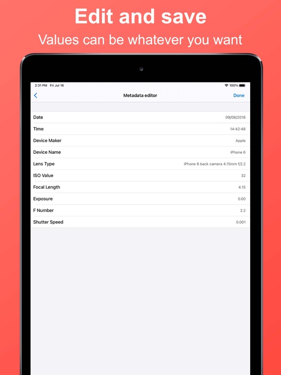 Screenshot #5 pour Exif Metadata Editor - Images