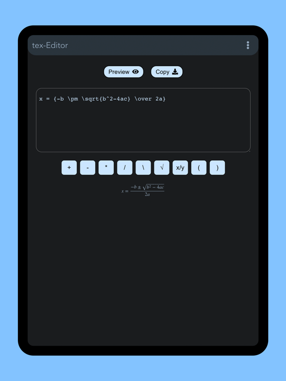 LaTeX Formula Editor