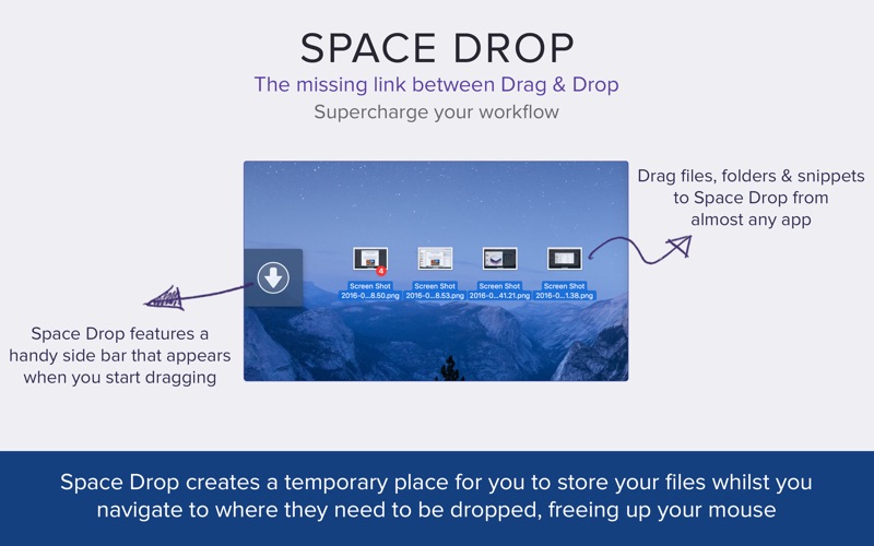 Screenshot #1 pour Space Drop: Better Drag & Drop