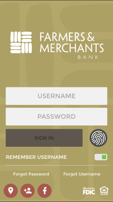 Farmers and Merchants Bank Screenshot