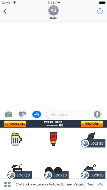 Accessory Holiday Summer Time Sticker for iMessage