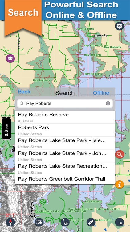 Ray Roberts offline chart for lake and park trails screenshot-3