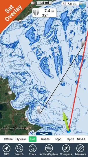Minnesota Lakes Fishing Charts iPhone Screenshot 1