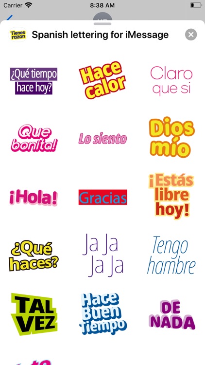 Spanish lettering for iMessage