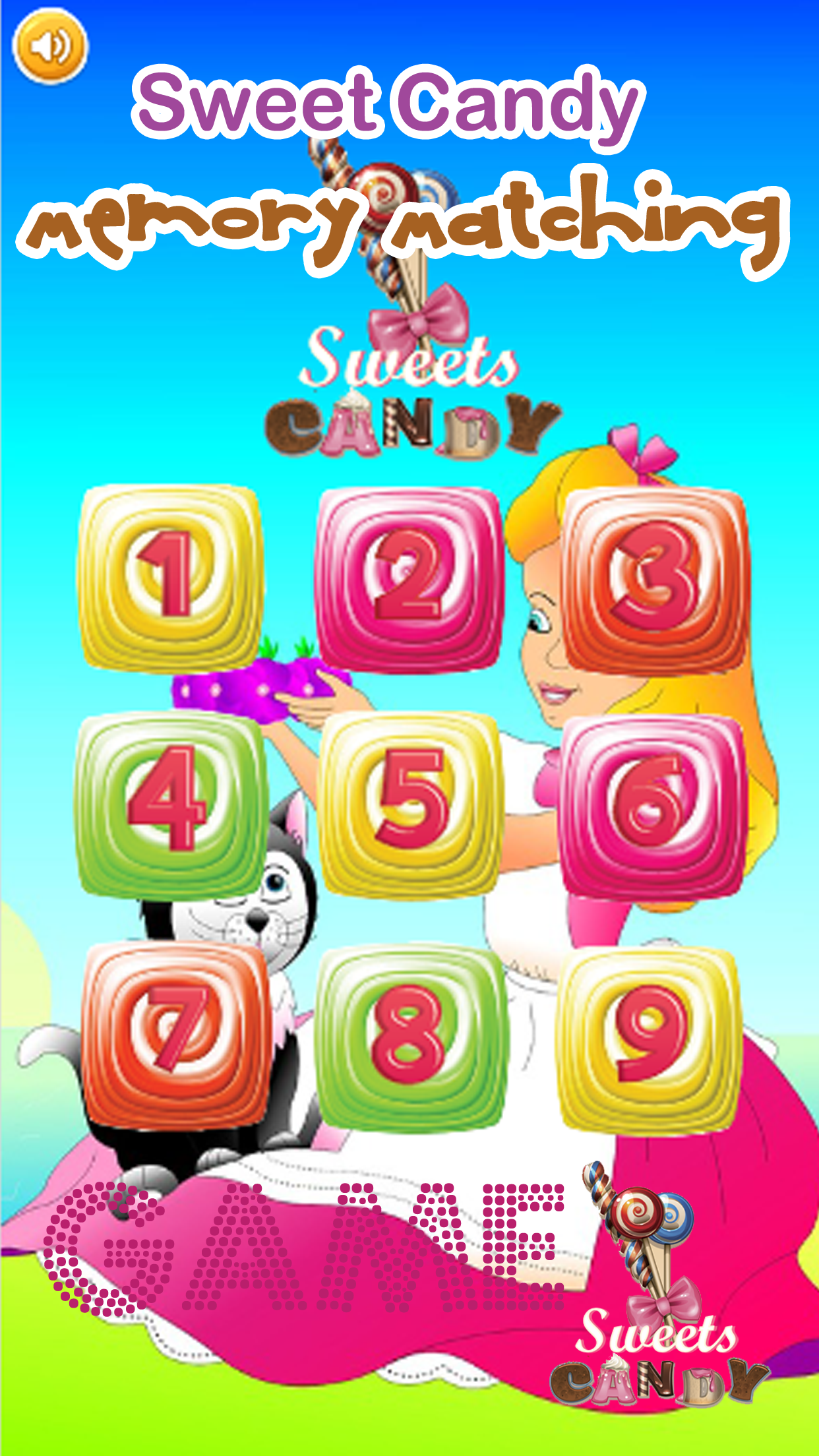 Kids Sweet Candy Memory Matching Game