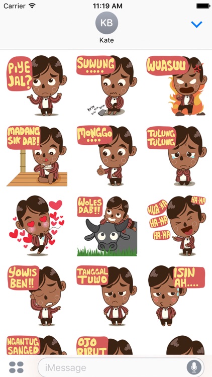 Joni the javanese boy for iMessage Sticker