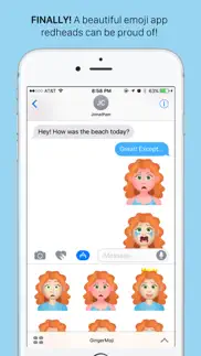 gingermoji - redhead emoji stickers for imessage iphone screenshot 1