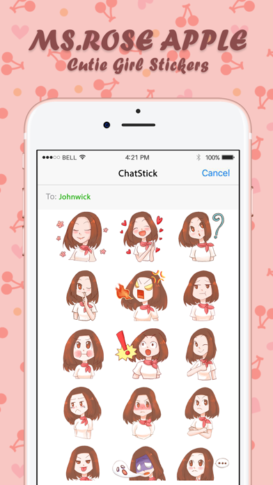 Screenshot #1 pour Ms.Rose Apple สติกเกอร์ สำหรับ iMessage ฟรี