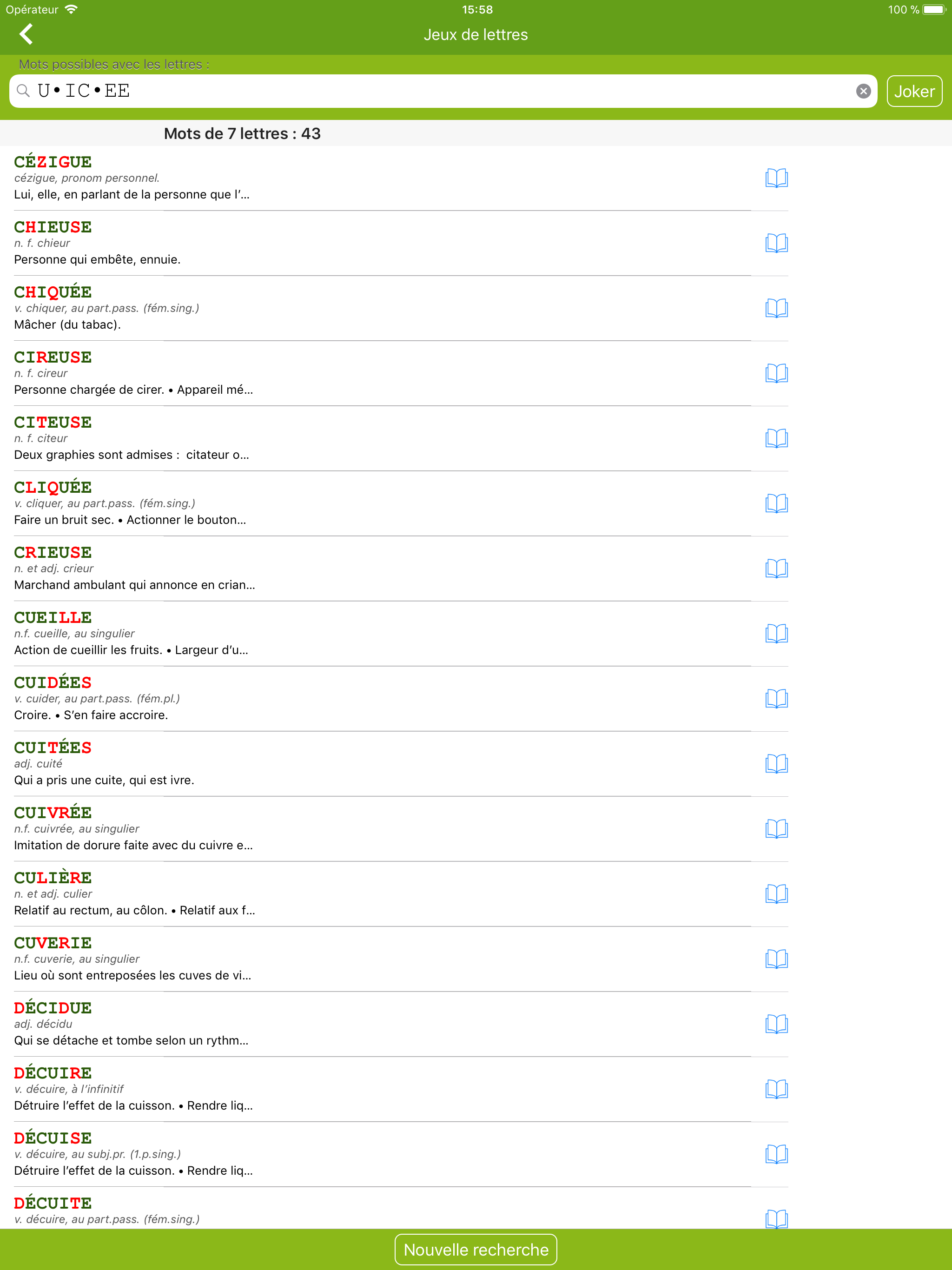 Assistant de jeux de lettres screenshot 9