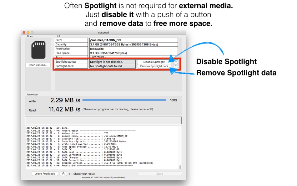 #2. sdspeed check SD card photo (macOS) 由: Michael Mustun