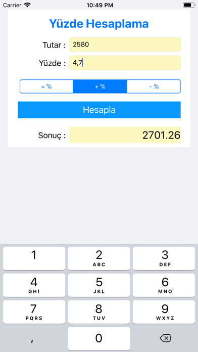 Yüzde Hesaplama Pro screenshot 3