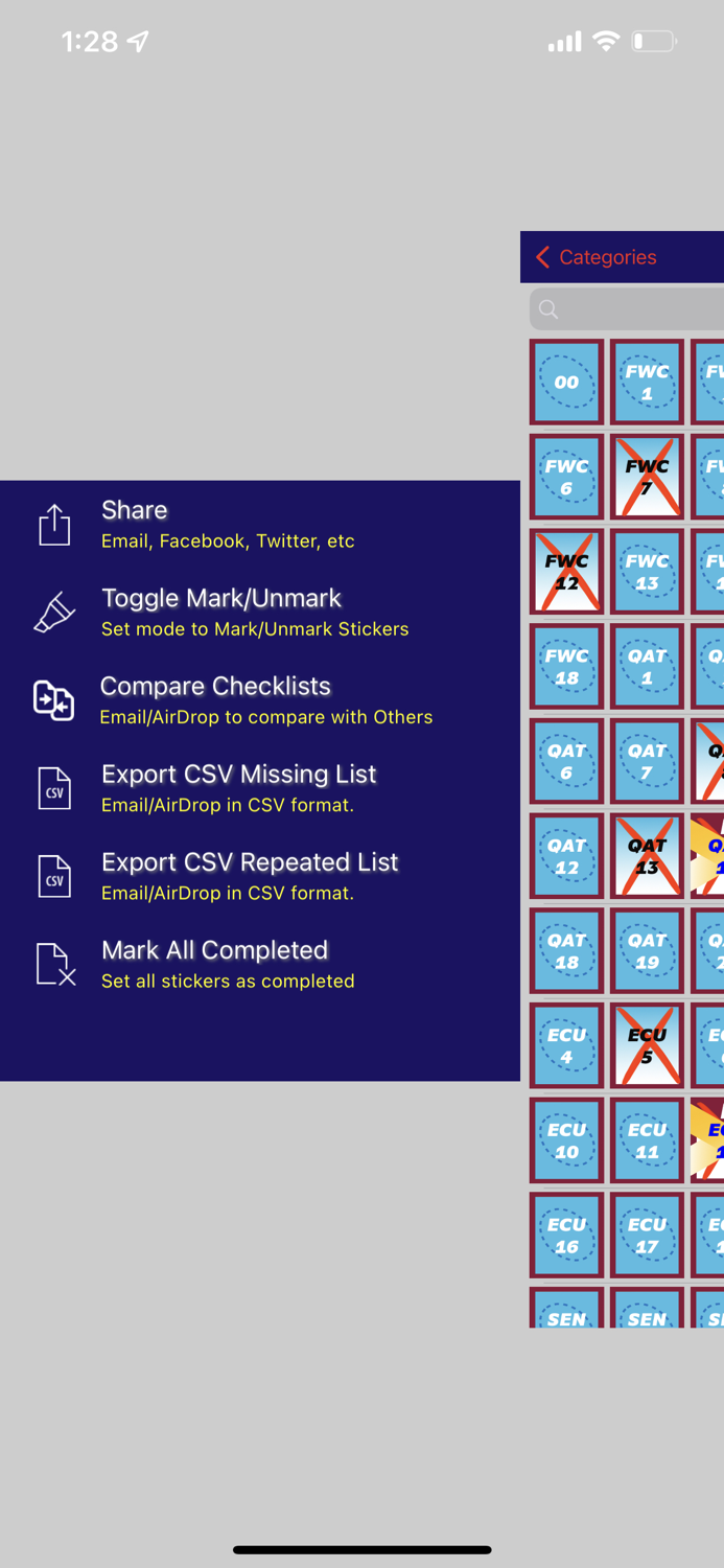 Sticker Collector CheckLists