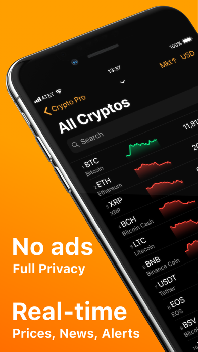 Screenshot 1 of Crypto Pro: Live Coin Tracker App