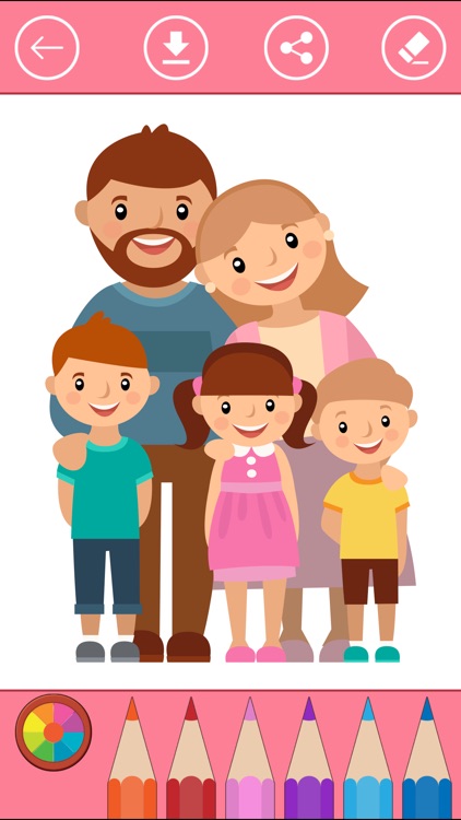 Family Coloring Book for Kids: Learn to color