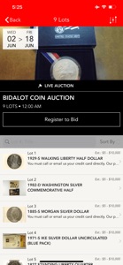 BidALot Coin Auction screenshot #2 for iPhone