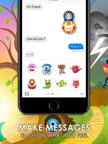 Cute Stickers & Emojis Keyboard Themes ChatStickのおすすめ画像2