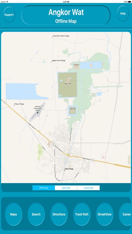 Angkor Wat Cambodia Offline Map Navigation TOUR