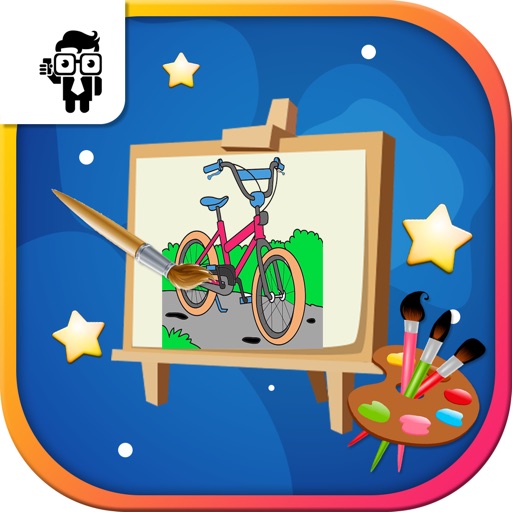 Transporting Kids Coloring Book Icon