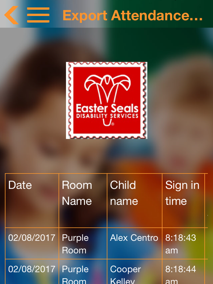 myKidzDay Attendance