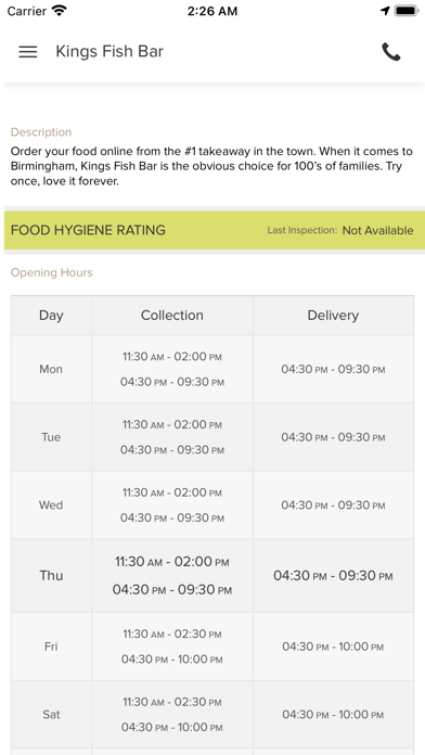 Kings fish bar Screenshot