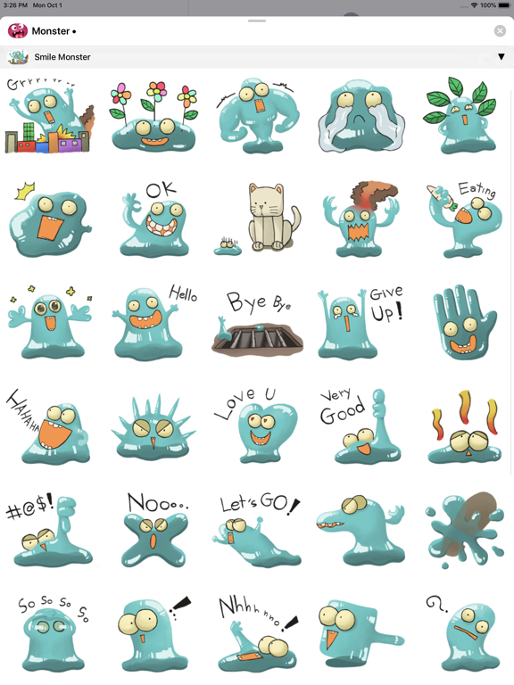 Crazy Monster Stickers iPad screenshot 4 - Stickers app