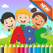 ‎ABC字母可爱信：着色书游戏免费为儿童，幼儿和成人的1-6岁，每个彩页的活动表是完美的初习练字母